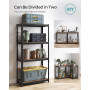 Heavy-Duty Förvaringshylla 80 x 40 x160 - 520 kg - Vintage brun-svart