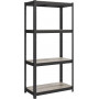 Heavy-Duty Förvaringshylla 80 x 40 x160 - 520 kg - Greige - Svart
