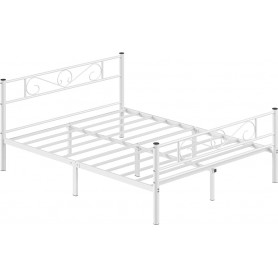 Sängstomme metall retro dubbelsäng 200×160 cm vit hög gavel 450 kg ...