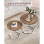 Runda Soffbord Set av 2 Sidobord Diamant Vit / Brun