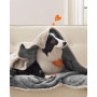 Hundfilt vattentät fleece & flanell XL 152×127 cm grå skydd för sof...