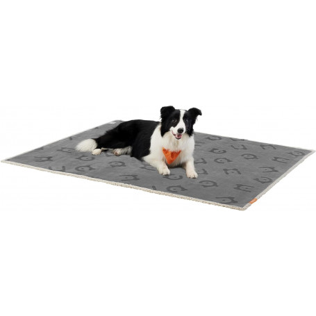 Hundfilt vattentät fleece & flanell XL 152×127 cm grå skydd för sof...