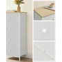 Byrå med 4 Tyglådor - Vit/Ek 30 x 45 x 92cm