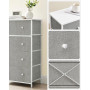 Byrå med 5 Tyglådor - Ljusgrå 30 x 56 x 93 cm