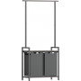 Tvättkorg med Klädställning (2 fack x 46 L), Grå 73 x 33 x 177 cm