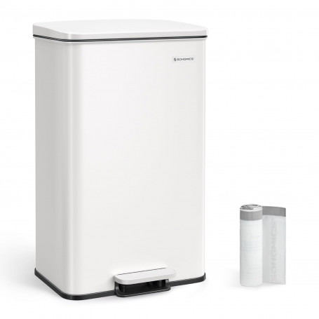 Pedalhink Soptunna 40L - Metall Vit