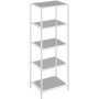 Förvaringshylla 5 Glas Nivåer, Metall Vit 30 x 40 x 125 cm
