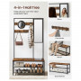 3-in-1 Klädhängare med Spegel, Sittbänk, Skoställ 98 x 35 x 180 cm ...