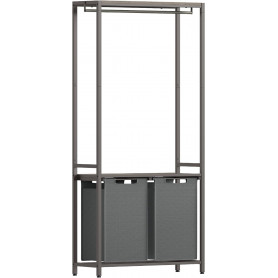 Tvättkorg med Klädställning (2 fack x 46 L) 73 x 33 x 177 cm