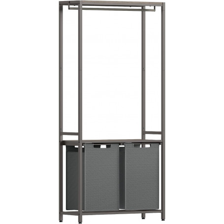Tvättkorg med Klädställning (2 fack x 46 L) 73 x 33 x 177 cm