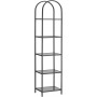 Förvaringshylla Båge med Glashyllor 5-våning, Svart 30 x 40 x 183 cm