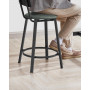 2-Pack Barstolar med Ryggstöd Industriell Stil, Mörkgrön/Svart, H.62 cm