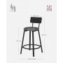 2-Pack Barstolar med Ryggstöd Industriell Stil, Mörkgrön/Svart, H.62 cm