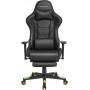 Ergonomisk Gamingstol med Fotstöd, 3D Armstöd Svart/Grön Upp till 1...