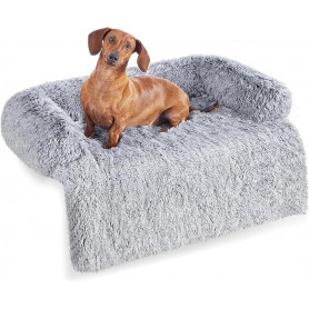 Hundbädd med Soffa Skydd Ljusgrå 95 x 85 x 16 cm