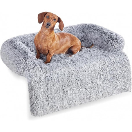 Hundbädd med Soffa Skydd Ljusgrå 95 x 85 x 16 cm