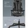 Gamingstol Evogamer Justerbart Nackstöd och Armstöd, Max Belastning 150 kg Svart