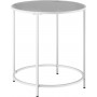 Runt sidobord 50×55 cm härdat glas & metall vit justerbara fötter m...