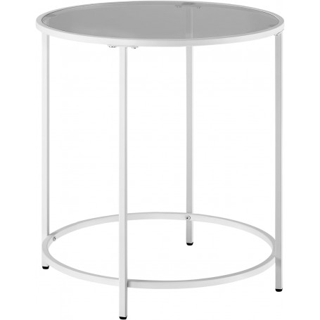 Rund Sidobord Glas 50 cm Vit