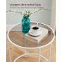 Rund Sidobord Glas 50 cm Vit