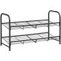 Skoställ 2 Hyllor Metall 68,5 x 27,5 x 37 cm
