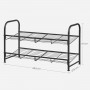 Skoställ 2 Hyllor Metall 68,5 x 27,5 x 37 cm