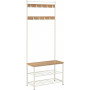 Klädstativ med skoförvaring, Sittbänk 3-i-1 Design 32 x 70 x 175 cm ek - vit