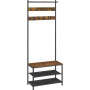 Klädställ med Skoförvaring - Vintage Brun 64 x 32,2 x 180 cm