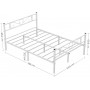 Sängstomme i Metall Retro Dubbelsäng Passar Madrass 190 x 140 cm Vit