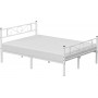 Sängstomme i Metall Retro Dubbelsäng Passar Madrass 190 x 140 cm Vit
