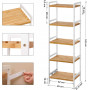 Bambu Förvaringshylla 5 Våningar 45 x 31,5 x 142 cm naturlig och vit