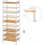 Bambu Förvaringshylla 5 Våningar 45 x 31,5 x 142 cm naturlig och vit