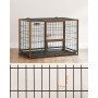 Hundbur med Dubbel Dörr Metall Svart, 93 x 57,5 ​​x 64 cm