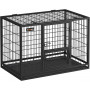 Hundbur med Dubbel Dörr Metall Svart, 93 x 57,5 ​​x 64 cm