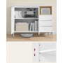 Skänk med skåp & 3 lådor 104×40×85 cm vit spånskiva silverben tipps...