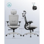 Ergonomisk Kontorsstol Justerbar Svankstöd, 3D Armstöd, Mesh Grå, 150 kg