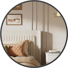 Rund Väggspegel 41 cm Metall Svart