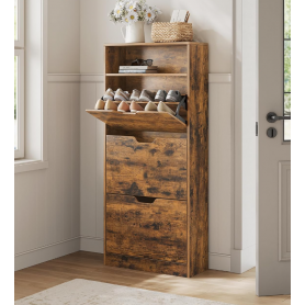 Skoskåp Doldförvaring till 14-18 Par Skor med Fack, Vintagebrun 60 ...