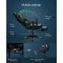 Ergonomisk Gamingstol med Fotstöd, 3D Armstöd Svart/Grön Upp till 1...
