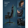 Ergonomisk Gamingstol med Fotstöd, 3D Armstöd Svart/Grön Upp till 150 kg