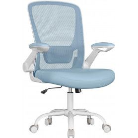 Ergonomisk kontorsstol Ljusblå med Fällbara Armstöd