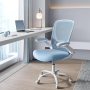 Ergonomisk kontorsstol Ljusblå med Fällbara Armstöd