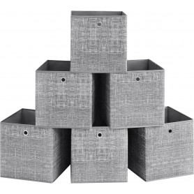 Förvaringslådor 6-pack 33 x 33 x 33 cm Grå