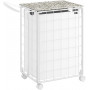 Vikbar Tvättvagn med Tvättkorg (90L), Vit, 46 x 33 x 65 cm