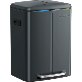 Soptunna med 2 Fack Rostfritt stål 2 x 20L Pedalhink Green-Grey