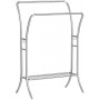 Klädställning metall dubbel stång 100×46×155 cm Silver belastning 1...