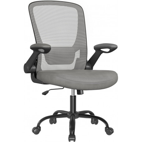 Ergonomisk kontorsstol Grå med Fällbara Armstöd
