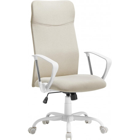 Ergonomisk Kontorsstol med Gungfunktion - Cappuccino-beige / Vit - 120 kg