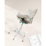 Ergonomisk Kontorsstol med Gungfunktion - Cappuccino-beige / Vit - 120 kg
