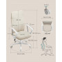 Ergonomisk Kontorsstol med Gungfunktion - Cappuccino-beige / Vit - 120 kg